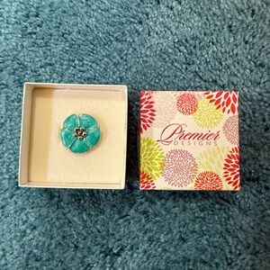 Premier Designs Blue and Silver Brooch